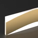 Серия настенных светильников с латунным корпусом волнообразной формы на полупрозрачном прямоугольном основании с LED подсветкой WESSEL STR L122 Brass от ImperiumLoft