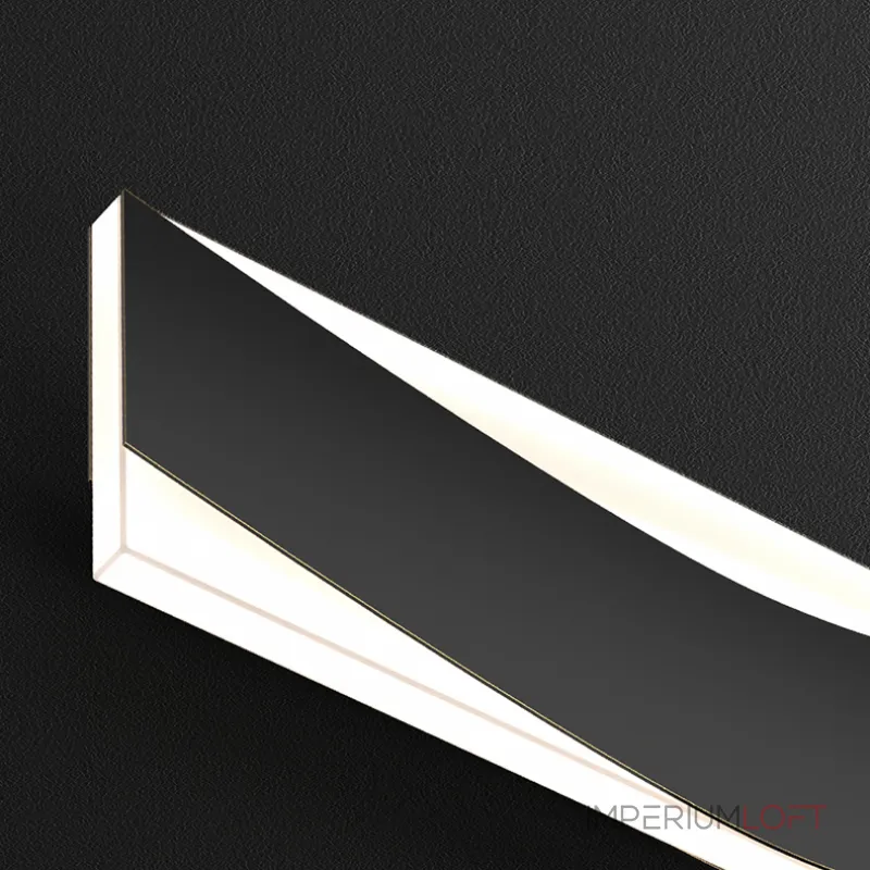 Серия настенных светильников с латунным корпусом волнообразной формы на полупрозрачном прямоугольном основании с LED подсветкой WESSEL STR L122 Brass от ImperiumLoft