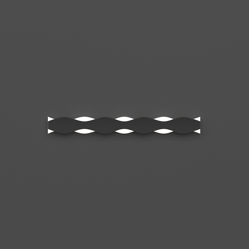 Серия настенных светильников с латунным корпусом волнообразной формы на полупрозрачном прямоугольном основании с LED подсветкой WESSEL STR L102 Black от ImperiumLoft Серия настенных светильников с латунным корпусом волнообразной формы на полупрозрачном прямоугольном основании с LED подсветкой WESSEL STR L102 Black от ImperiumLoft