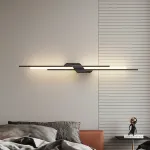 Серия настенных светодиодных светильников в виде композиции разноуровневых светящихся и металлических стержней TINUS BEND H105 Brass от ImperiumLoft