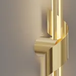 Серия настенных светодиодных светильников в виде композиции разноуровневых светящихся и металлических стержней TINUS BEND H105 Brass от ImperiumLoft
