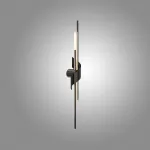 Серия настенных светодиодных светильников в виде композиции разноуровневых светящихся и металлических стержней TINUS BEND H85 Black от ImperiumLoft