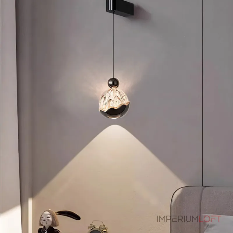 Серия светодиодных настенных светильников с подвесным шарообразным плафоном с рельефным изображением гор ECLA WALL 3000-4000-6000К Бесконтактное сенсорное включение от ImperiumLoft