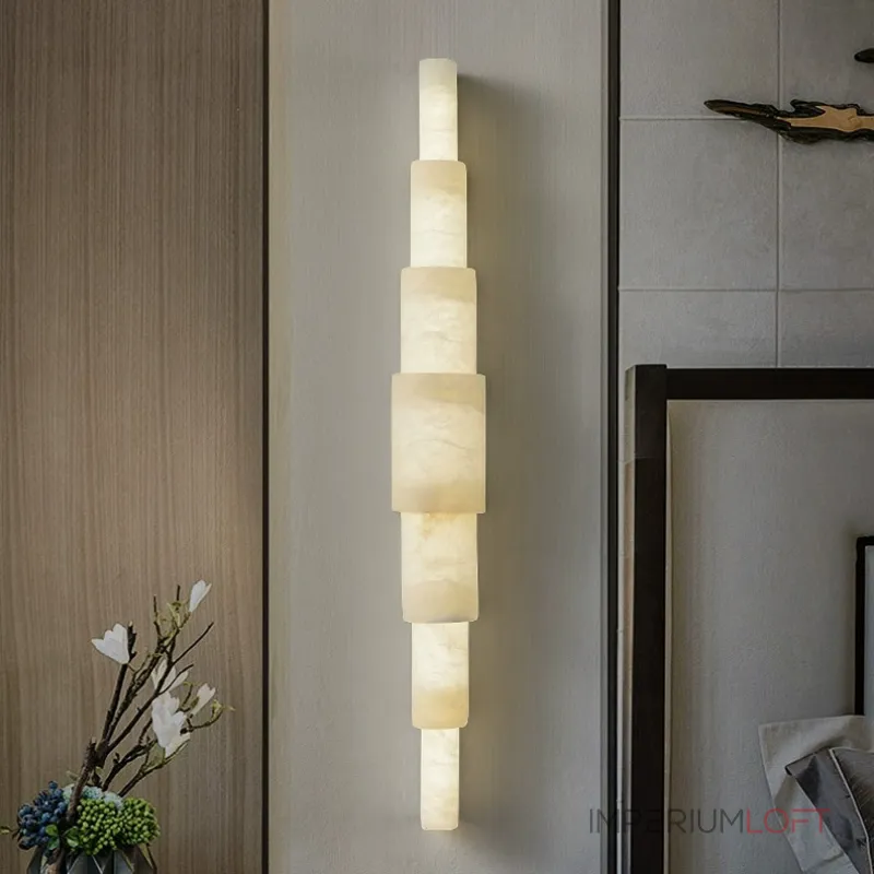 Серия настенных светильников с мраморным удлиненным корпусом оригинальной формы SVERRY С от ImperiumLoft