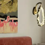 Настенный светодиодный светильник с латунным кольцевым корпусом оригинальной формы IVALD WALL от ImperiumLoft