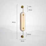 Серия светодиодных настенных светильников с мраморными рассеивателями овальной формы PHEBE TALL H80 Brass от ImperiumLoft