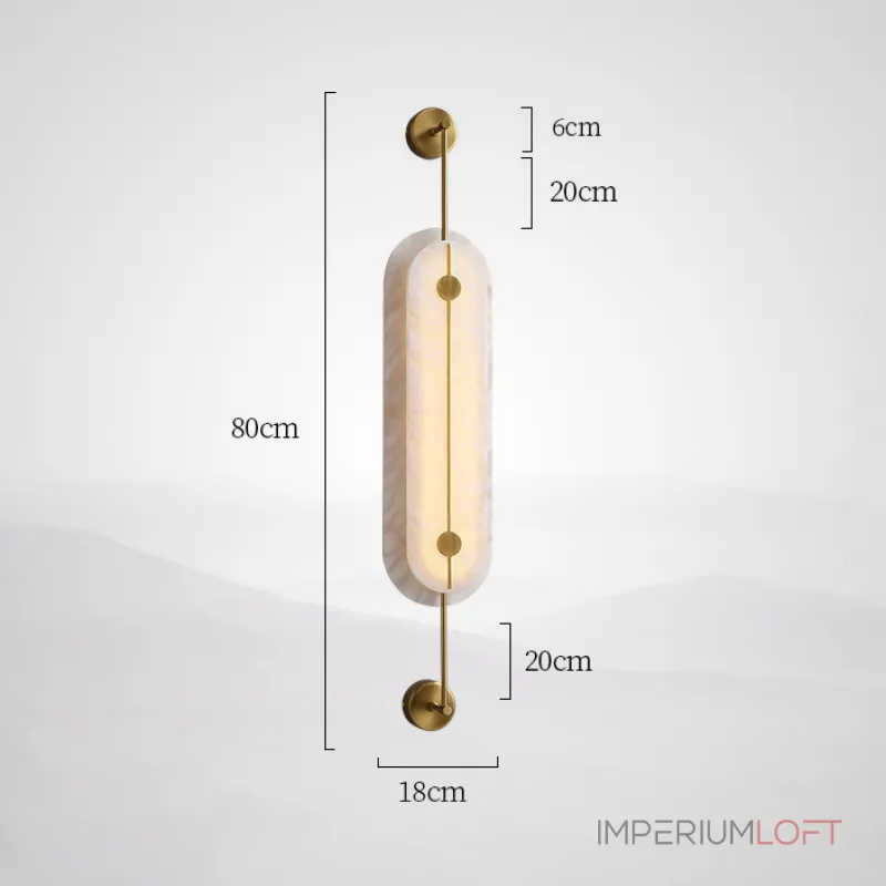 Серия светодиодных настенных светильников с мраморными рассеивателями овальной формы PHEBE TALL H80 Brass от ImperiumLoft Серия светодиодных настенных светильников с мраморными рассеивателями овальной формы PHEBE TALL H80 Brass от ImperiumLoft