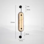 Серия светодиодных настенных светильников с мраморными рассеивателями овальной формы PHEBE TALL H120 Black от ImperiumLoft