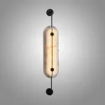 Серия светодиодных настенных светильников с мраморными рассеивателями овальной формы PHEBE TALL H120 Black от ImperiumLoft