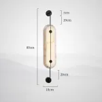 Серия светодиодных настенных светильников с мраморными рассеивателями овальной формы PHEBE TALL H80 Black от ImperiumLoft