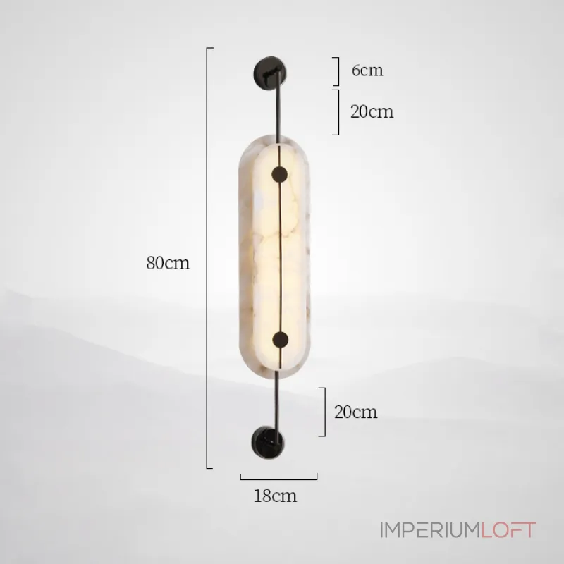 Серия светодиодных настенных светильников с мраморными рассеивателями овальной формы PHEBE TALL H80 Black от ImperiumLoft Серия светодиодных настенных светильников с мраморными рассеивателями овальной формы PHEBE TALL H80 Black от ImperiumLoft