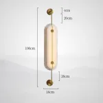 Серия светодиодных настенных светильников с мраморными рассеивателями овальной формы PHEBE TALL H100 Brass от ImperiumLoft