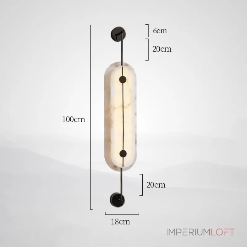 Серия светодиодных настенных светильников с мраморными рассеивателями овальной формы PHEBE TALL H100 Black от ImperiumLoft Серия светодиодных настенных светильников с мраморными рассеивателями овальной формы PHEBE TALL H100 Black от ImperiumLoft