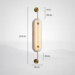 Серия светодиодных настенных светильников с мраморными рассеивателями овальной формы PHEBE TALL H120 Brass от ImperiumLoft