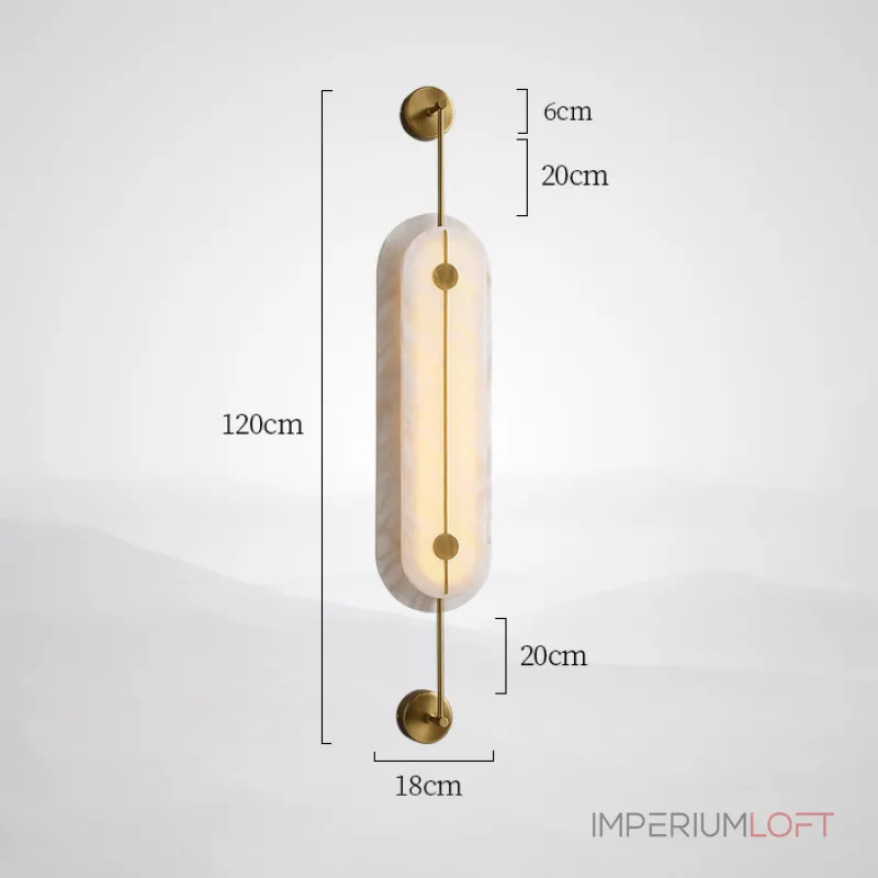 Серия светодиодных настенных светильников с мраморными рассеивателями овальной формы PHEBE TALL H120 Brass от ImperiumLoft Серия светодиодных настенных светильников с мраморными рассеивателями овальной формы PHEBE TALL H120 Brass от ImperiumLoft