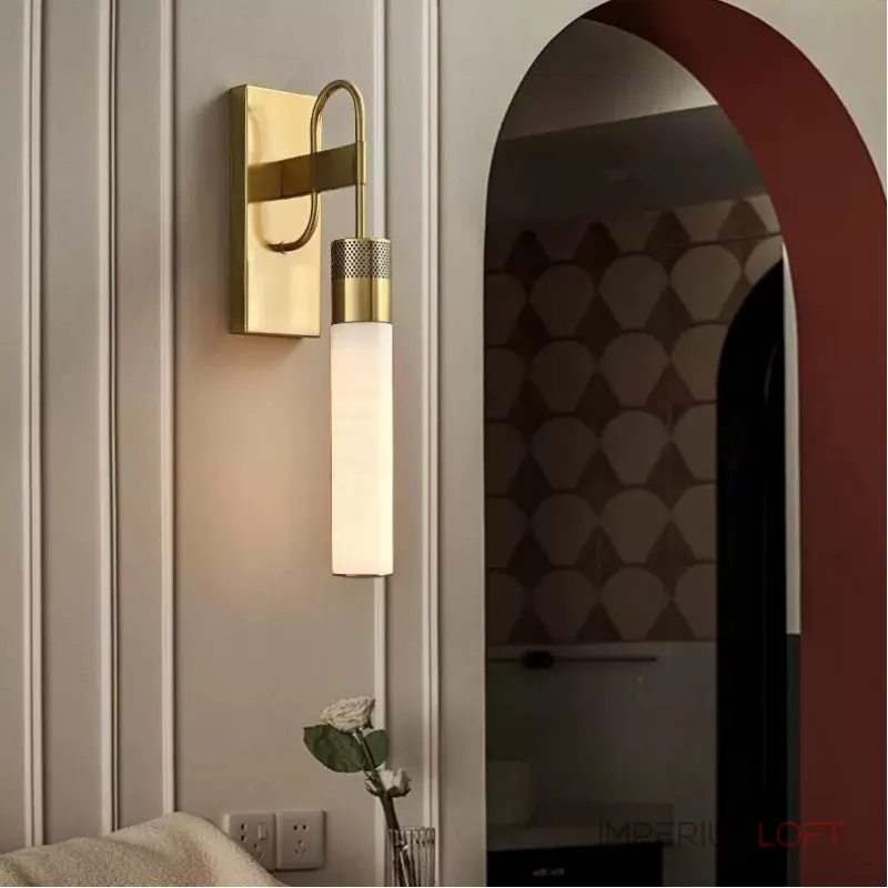 Серия светодиодных настенных светильников с мраморными цилиндрическими плафонами JUDA Black от ImperiumLoft