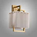 Бра с прямоугольным плафоном из мраморных пластин на кронштейне из латунных рамок ADINA MARBLE WALL от ImperiumLoft