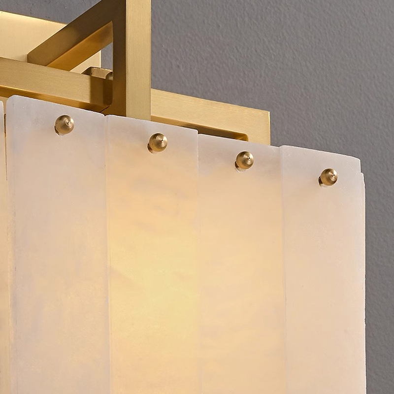 Бра с прямоугольным плафоном из мраморных пластин на кронштейне из латунных рамок ADINA MARBLE WALL от ImperiumLoft Бра с прямоугольным плафоном из мраморных пластин на кронштейне из латунных рамок ADINA MARBLE WALL от ImperiumLoft