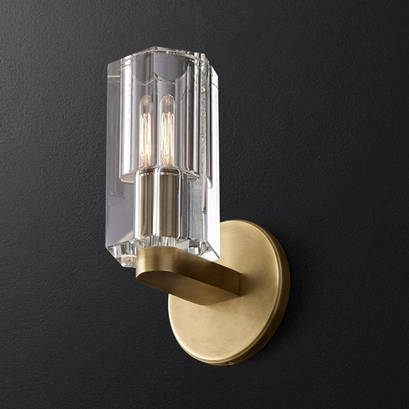 Настенный светильник с цилиндрическими рельефными плафонами из хрусталя VIGO от ImperiumLoft