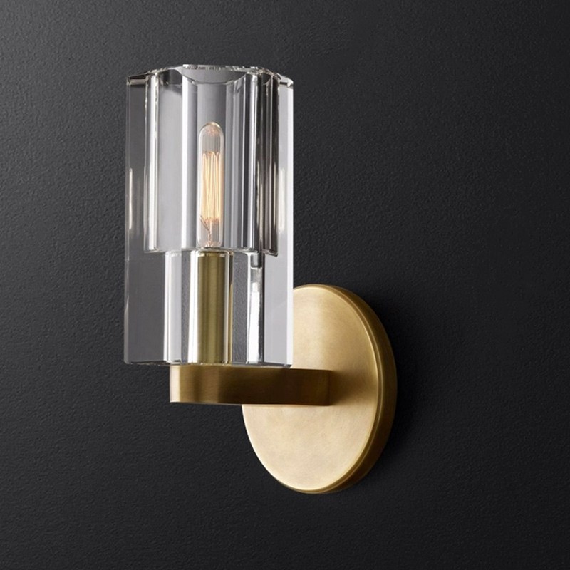 Настенный светильник с цилиндрическими рельефными плафонами из хрусталя VIGO от ImperiumLoft