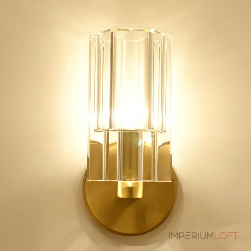 Настенный светильник с цилиндрическими рельефными плафонами из хрусталя VIGO от ImperiumLoft