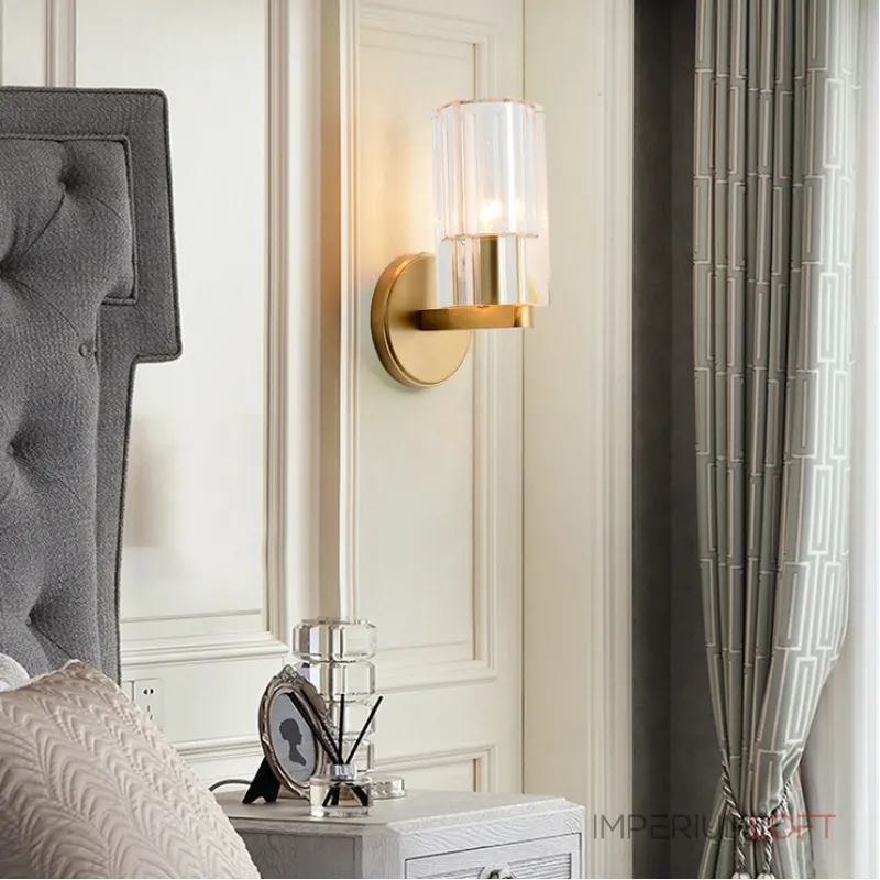 Настенный светильник с цилиндрическими рельефными плафонами из хрусталя VIGO от ImperiumLoft