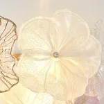 Серия настенных светильников с цветочным декором из металла, прозрачного, матового и градиентно окрашенного стекла ручной работы IVET WALL Purple от ImperiumLoft