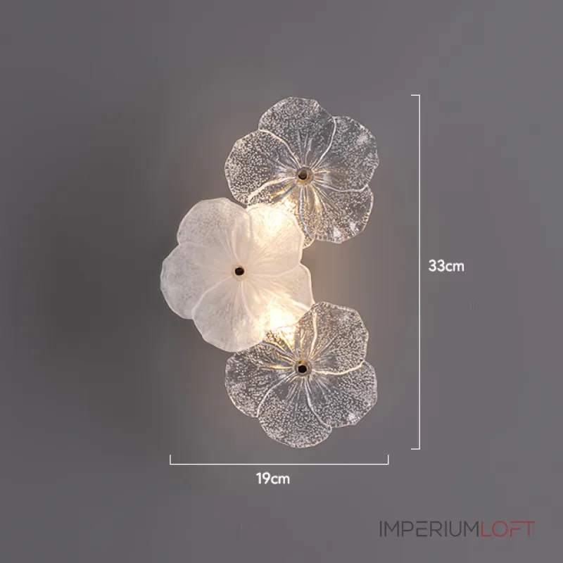 Серия настенных светильников с цветочным декором из прозрачного и матового стекла ручной работы IVET LACE WALL L2 от ImperiumLoft Серия настенных светильников с цветочным декором из прозрачного и матового стекла ручной работы IVET LACE WALL L2 от ImperiumLoft