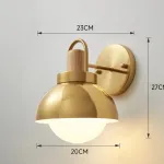 Серия золотых настенных светильников с деревянным элементом ALISON GOLD WALL Light Brown от ImperiumLoft