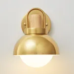 Серия золотых настенных светильников с деревянным элементом ALISON GOLD WALL Dark Brown от ImperiumLoft