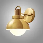 Серия золотых настенных светильников с деревянным элементом ALISON GOLD WALL Dark Brown от ImperiumLoft