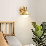 Серия золотых настенных светильников с деревянным элементом ALISON GOLD WALL Dark Brown от ImperiumLoft