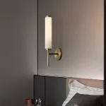 Серия настенных светильников с латунным корпусом и цилиндрическими плафонами из мрамора BULRASH MARBLE L2 Brass от ImperiumLoft