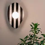 Серия настенных светильников с шарообразным плафоном на плоском основании из камня TERKEL SHAPE Burgundy от ImperiumLoft