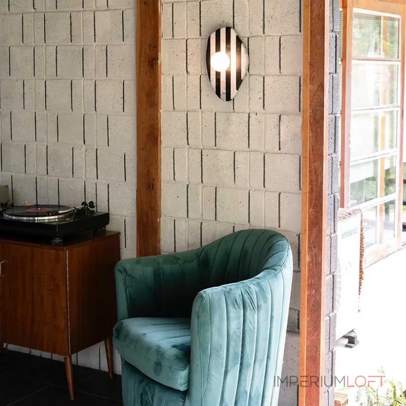 Серия настенных светильников с шарообразным плафоном на плоском основании из камня TERKEL SHAPE Burgundy от ImperiumLoft