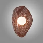 Серия настенных светильников с шарообразным плафоном на плоском основании из камня TERKEL SHAPE Burgundy от ImperiumLoft