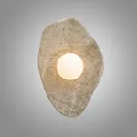 Серия настенных светильников с шарообразным плафоном на плоском основании из камня TERKEL SHAPE Sand от ImperiumLoft