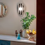 Серия настенных светильников с шарообразным плафоном на плоском основании из камня TERKEL SHAPE Burgundy от ImperiumLoft