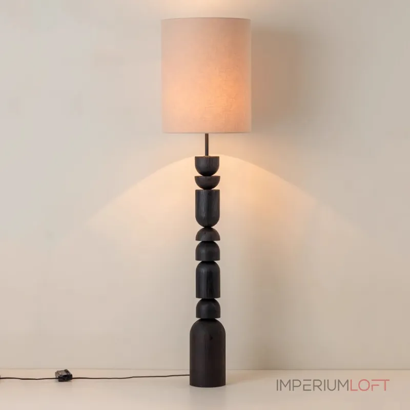 Торшер с фигурной стойкой из высококачественной древесины и цилиндрическим текстильным плафоном WILHARD от ImperiumLoft Торшер с фигурной стойкой из высококачественной древесины и цилиндрическим текстильным плафоном WILHARD от ImperiumLoft