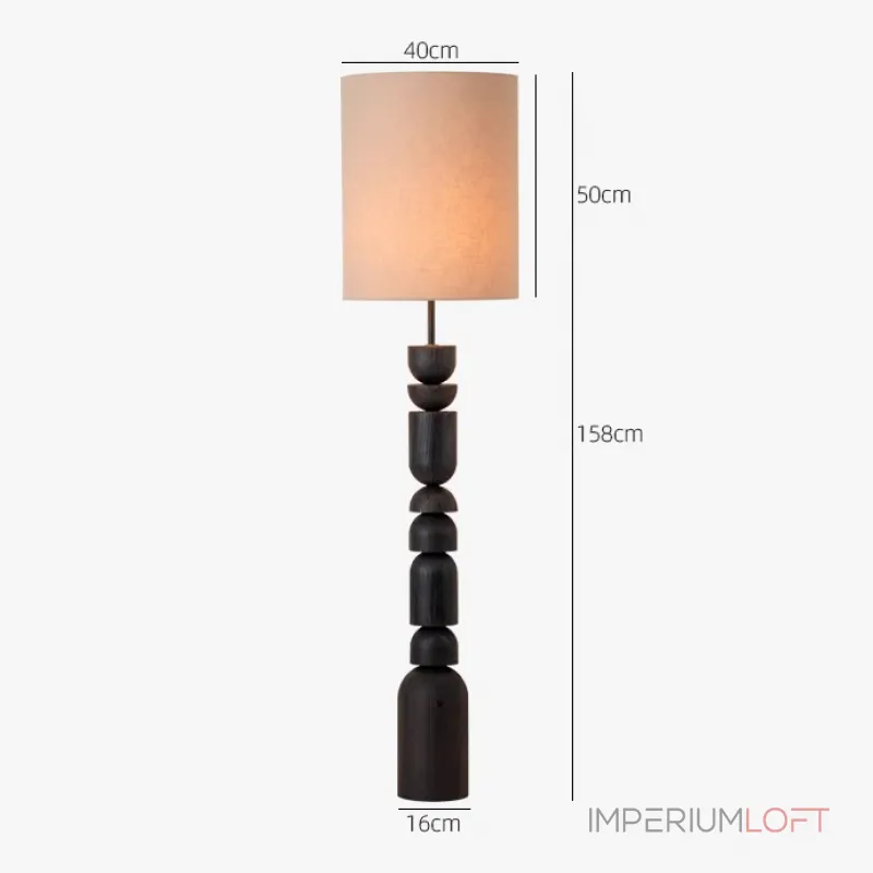 Торшер с фигурной стойкой из высококачественной древесины и цилиндрическим текстильным плафоном WILHARD от ImperiumLoft Торшер с фигурной стойкой из высококачественной древесины и цилиндрическим текстильным плафоном WILHARD от ImperiumLoft