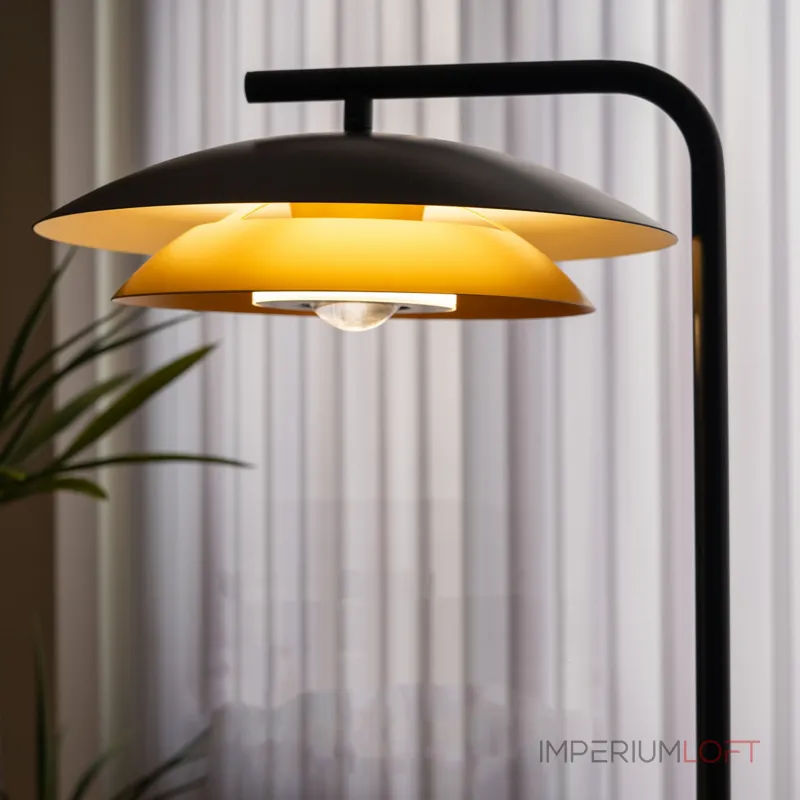 Светодиодный торшер с двойным купольным плафоном, столиком и сенсорным переключением цветовой температуры TERRY FL TBL от ImperiumLoft