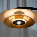 Светодиодный торшер с двойным купольным плафоном и линзированным источником света на дугообразной стойке TERRY FL ARC от ImperiumLoft