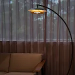 Светодиодный торшер с двойным купольным плафоном и линзированным источником света на дугообразной стойке TERRY FL ARC от ImperiumLoft