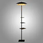 Светодиодный торшер с двойным купольным плафоном, полочками и сенсорным переключением цветовой температуры TERRY FL от ImperiumLoft