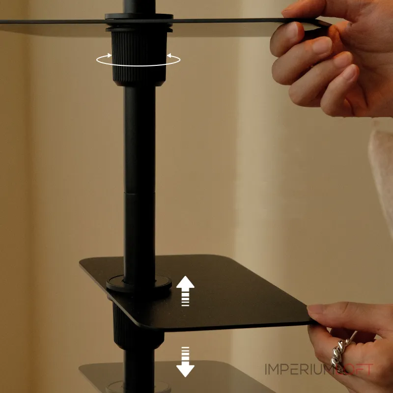 Светодиодный торшер с двойным купольным плафоном, полочками и сенсорным переключением цветовой температуры TERRY FL от ImperiumLoft Светодиодный торшер с двойным купольным плафоном, полочками и сенсорным переключением цветовой температуры TERRY FL от ImperiumLoft