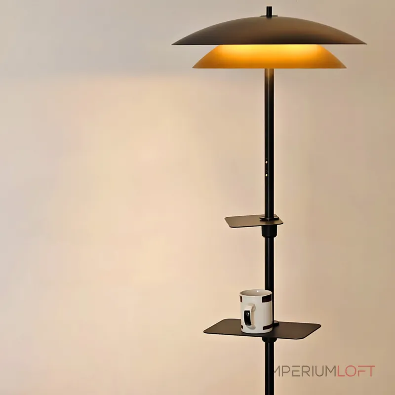 Светодиодный торшер с двойным купольным плафоном, полочками и сенсорным переключением цветовой температуры TERRY FL от ImperiumLoft Светодиодный торшер с двойным купольным плафоном, полочками и сенсорным переключением цветовой температуры TERRY FL от ImperiumLoft