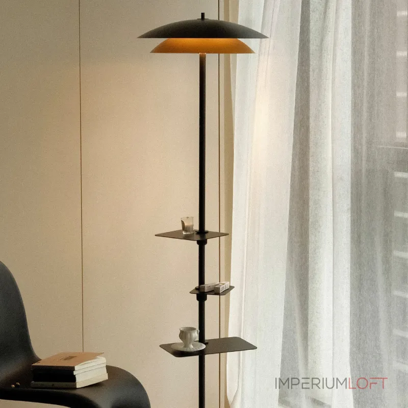 Светодиодный торшер с двойным купольным плафоном, полочками и сенсорным переключением цветовой температуры TERRY FL от ImperiumLoft Светодиодный торшер с двойным купольным плафоном, полочками и сенсорным переключением цветовой температуры TERRY FL от ImperiumLoft