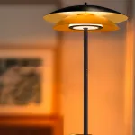 Светодиодный торшер с двойным купольным плафоном, полочками и сенсорным переключением цветовой температуры TERRY FL от ImperiumLoft