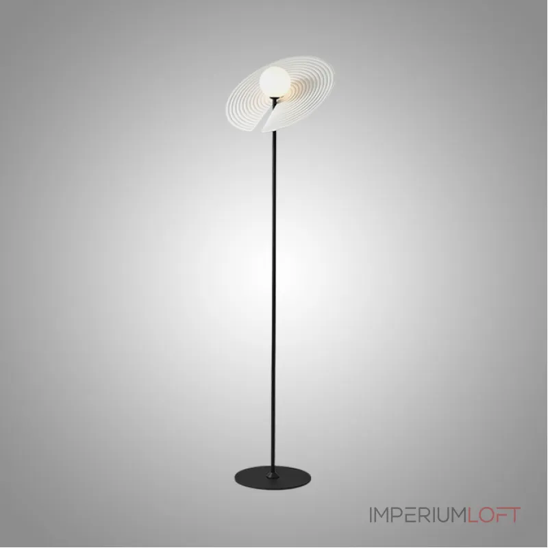 Серия торшеров с шарообразным плафоном и меняющим положение затеняющим диском с рельефной поверхностью LANNY White от ImperiumLoft Серия торшеров с шарообразным плафоном и меняющим положение затеняющим диском с рельефной поверхностью LANNY White от ImperiumLoft