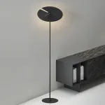 Серия торшеров с шарообразным плафоном и меняющим положение затеняющим диском с рельефной поверхностью LANNY White от ImperiumLoft